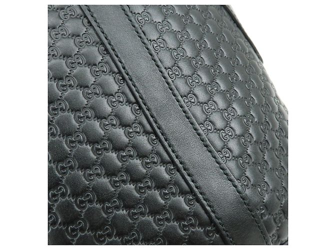 GUCCI Borsa a mano e a tracolla 2WAY in pelle Micro Guccissima Nero 449663 - vista 19