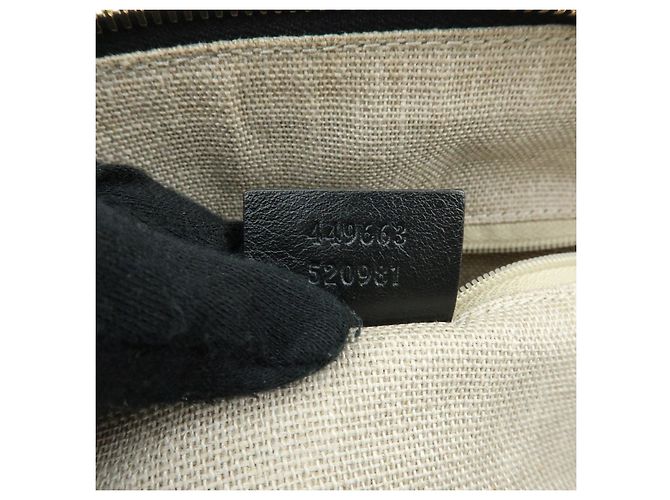 GUCCI Borsa a mano e a tracolla 2WAY in pelle Micro Guccissima Nero 449663 - vista 24
