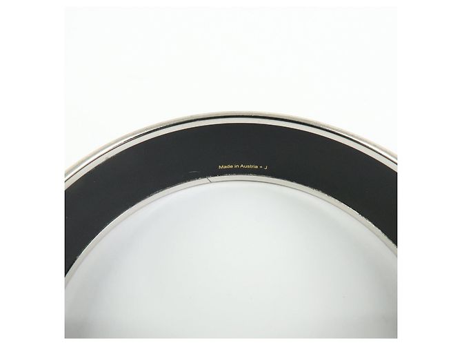 Hermès HERMES Email GM Plated Bangle Bracelet White Black Red - vista 12