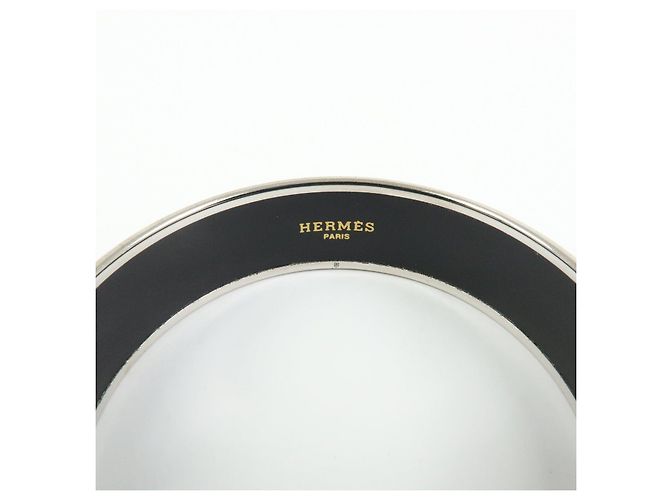 Hermès HERMES Email GM Plated Bangle Bracelet White Black Red - vista 13