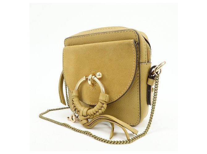 Chloé Borsa a tracolla Chloe See by Chloe in pelle e camoscio con catena Beige - vista 3