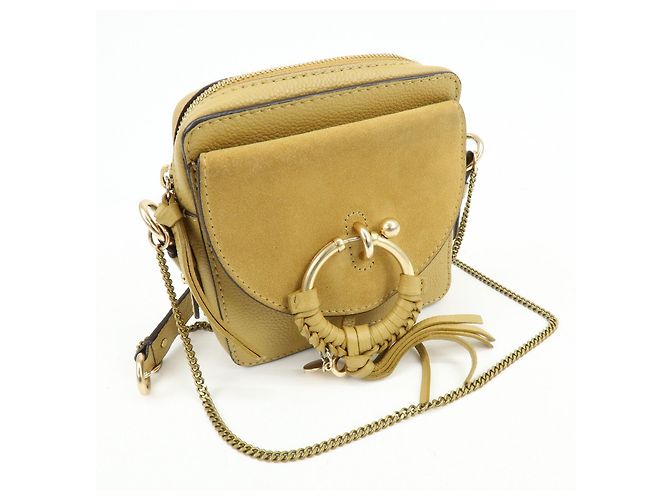 Chloé Borsa a tracolla Chloe See by Chloe in pelle e camoscio con catena Beige - vista 4