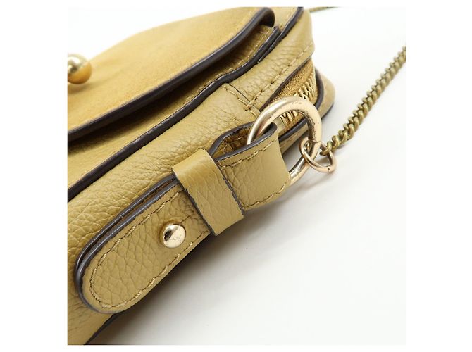 Chloé Borsa a tracolla Chloe See by Chloe in pelle e camoscio con catena Beige - vista 9