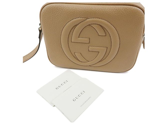 GUCCI SOHO Interlocking G Leather Small Disco Bag Beige 722319 - vista 12