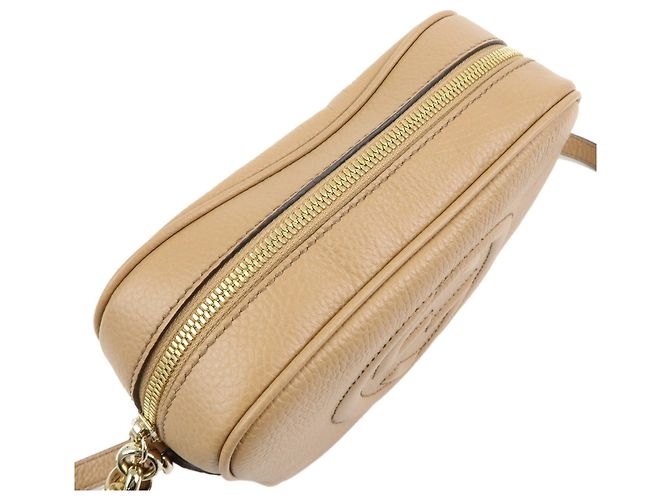 GUCCI SOHO Interlocking G Leather Small Disco Bag Beige 722319 - vista 8