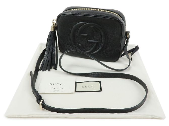 GUCCI SOHO Interlocking G Leather Small Disco Bag Black 308364 - vista 12