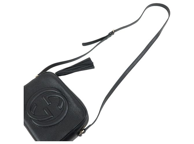 GUCCI SOHO Interlocking G Leather Small Disco Bag Black 308364 - vista 4