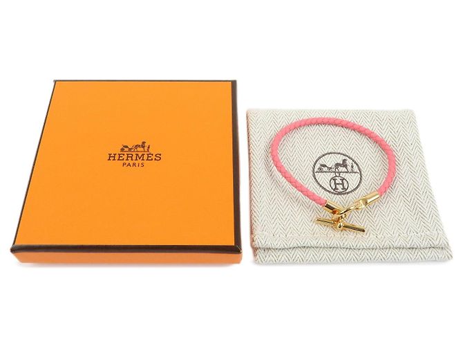 Hermès Bracciale HERMES Glenan H Tresse in Veau Swift Leather Pink - vista 12
