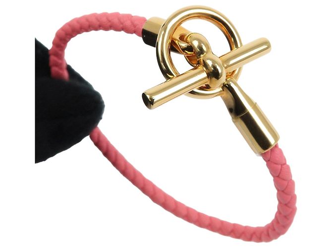Hermès Bracciale HERMES Glenan H Tresse in Veau Swift Leather Pink - vista 6