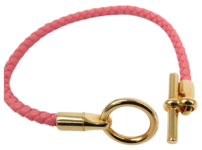 Hermès Bracciale HERMES Glenan H Tresse in Veau Swift Leather Pink - vista 7