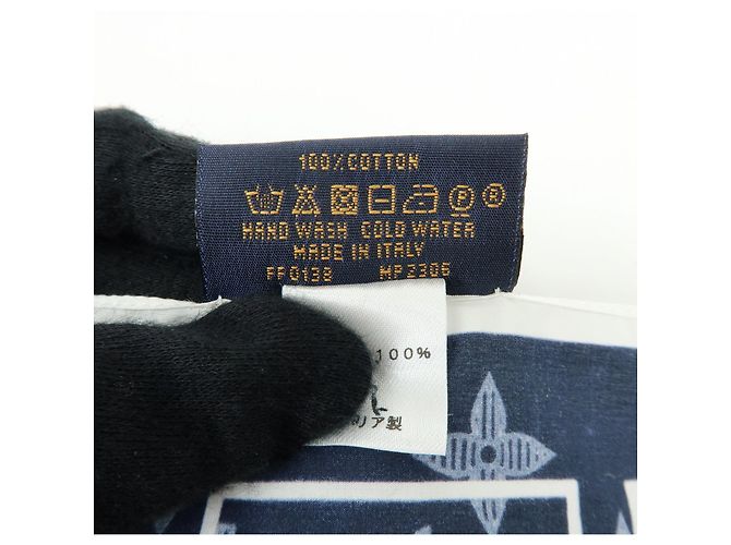 Louis Vuitton Monogram Cotone 100％ Logo Scarf Handkerchief MP2306 - vista 10