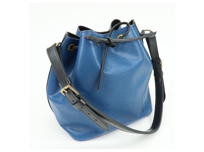 Louis Vuitton Epi Petit Noe Bicolor Shoulder Bag Blue Noir Ｍ44152 - vista 4