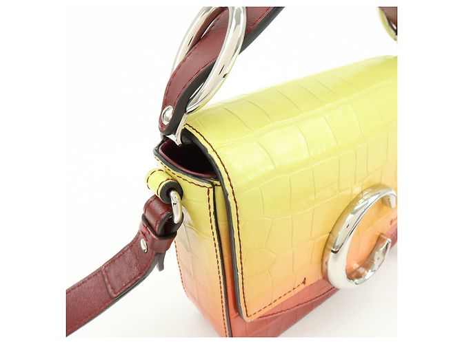 Chloé Borsa 2Way in pelle incisa Chloe C Borsa a tracolla Bordeaux Yellow - vista 16