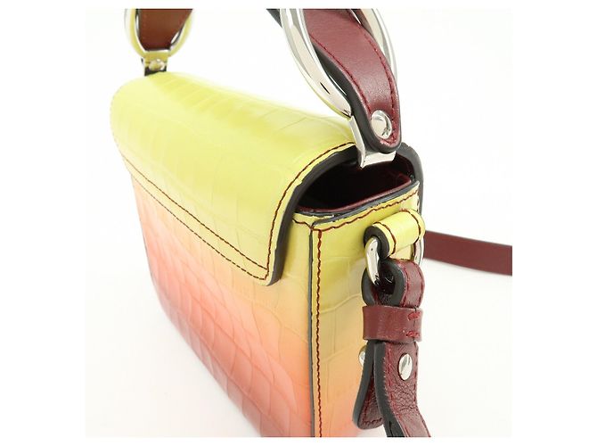 Chloé Borsa 2Way in pelle incisa Chloe C Borsa a tracolla Bordeaux Yellow - vista 17