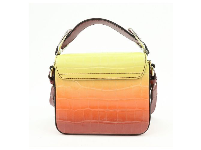 Chloé Borsa 2Way in pelle incisa Chloe C Borsa a tracolla Bordeaux Yellow - vista 2