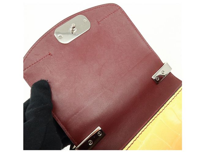 Chloé Borsa 2Way in pelle incisa Chloe C Borsa a tracolla Bordeaux Yellow - vista 21