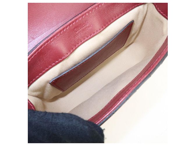 Chloé Borsa 2Way in pelle incisa Chloe C Borsa a tracolla Bordeaux Yellow - vista 23