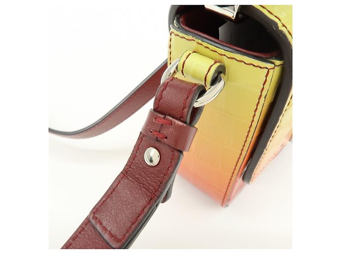 Chloé Borsa 2Way in pelle incisa Chloe C Borsa a tracolla Bordeaux Yellow - vista 8