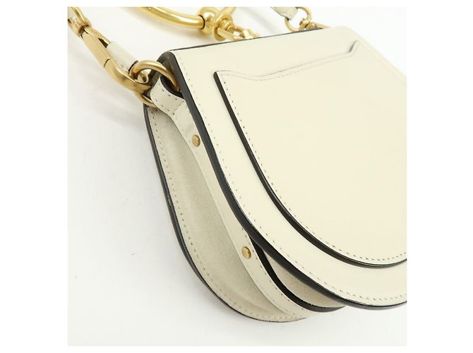 Chloé Borsa a mano e a tracolla 2Way Chloe Nile in pelle e camoscio Bianca - vista 15