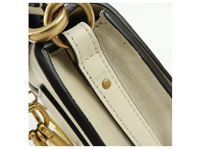 Chloé Borsa a mano e a tracolla 2Way Chloe Nile in pelle e camoscio Bianca - vista 18