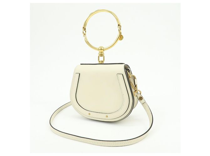 Chloé Borsa a mano e a tracolla 2Way Chloe Nile in pelle e camoscio Bianca - vista 3