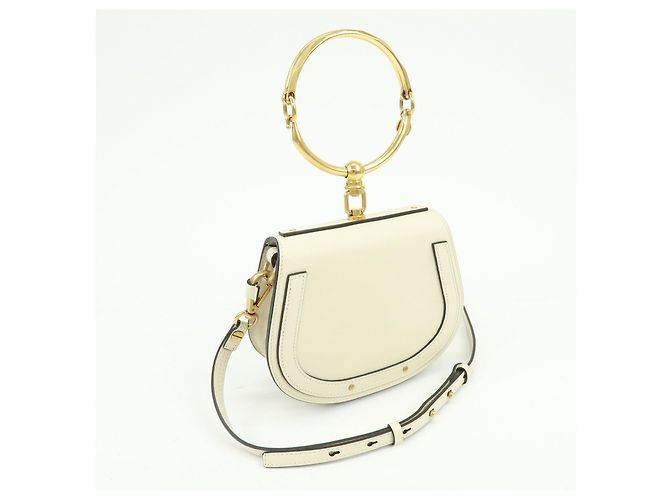 Chloé Borsa a mano e a tracolla 2Way Chloe Nile in pelle e camoscio Bianca - vista 4