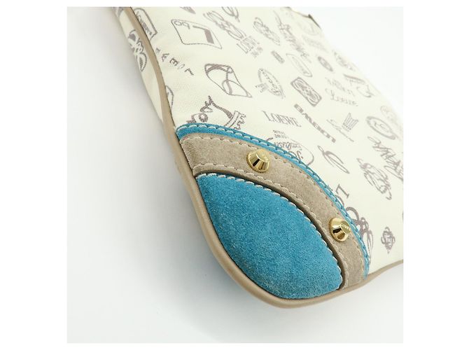 Borsa a tracolla LOEWE Anagram Canvas Suede Leather 160th Beige Blue - vista 13