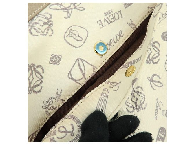 Borsa a tracolla LOEWE Anagram Canvas Suede Leather 160th Beige Blue - vista 20