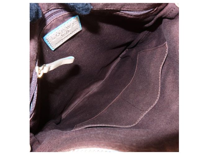 Borsa a tracolla LOEWE Anagram Canvas Suede Leather 160th Beige Blue - vista 22
