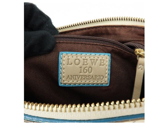 Borsa a tracolla LOEWE Anagram Canvas Suede Leather 160th Beige Blue - vista 24
