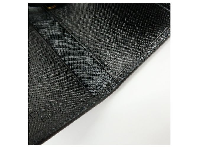 PRADA Triangle Logo Saffiano Leather 6 Rings Key Case Black 1M0222 - view 16