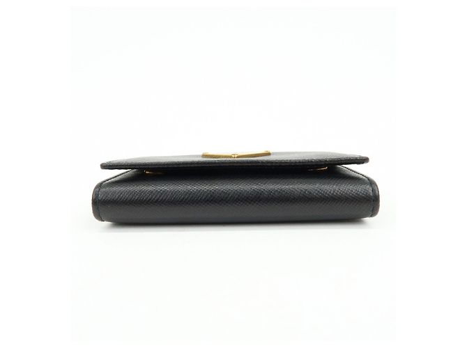 PRADA Triangle Logo Saffiano Leather 6 Rings Key Case Black 1M0222 - view 5