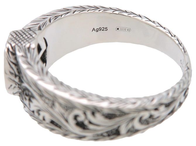 GUCCI Interlocking G Arabesque Ring SV925 Silber #17 US8 EU57 - Ansicht 5