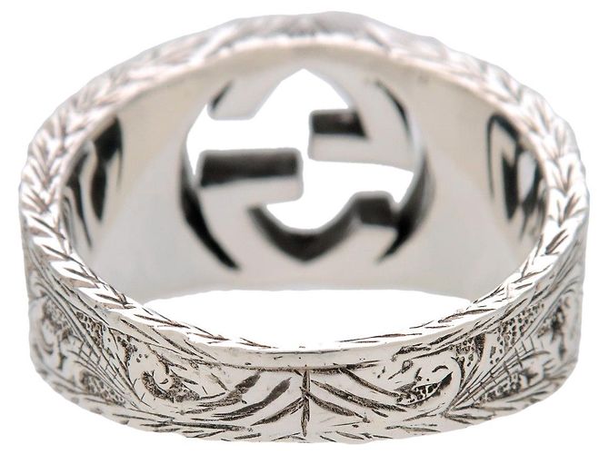 Anello GUCCI Interlocking G Arabesque SV925 Silver #23 US10.5 EU63 - vista 2