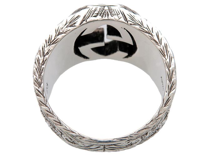 Anello GUCCI Interlocking G Arabesque SV925 Silver #23 US10.5 EU63 - vista 3
