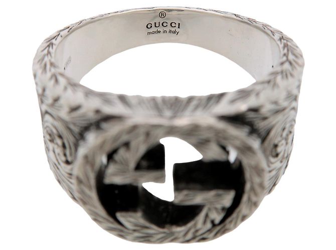 Anello GUCCI Interlocking G Arabesque SV925 Silver #23 US10.5 EU63 - vista 4