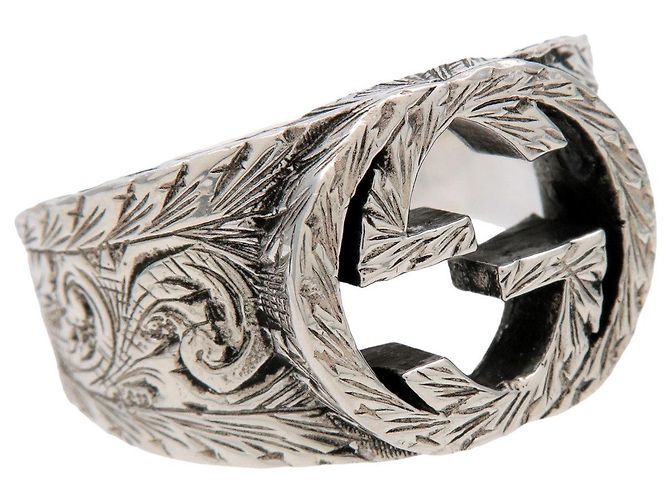 Anello GUCCI Interlocking G Arabesque SV925 Silver #23 US10.5 EU63 - vista 6