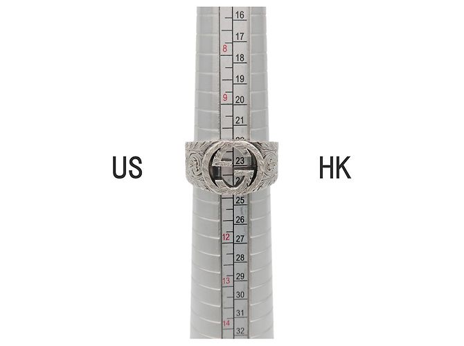 Anello GUCCI Interlocking G Arabesque SV925 Silver #23 US10.5 EU63 - vista 8