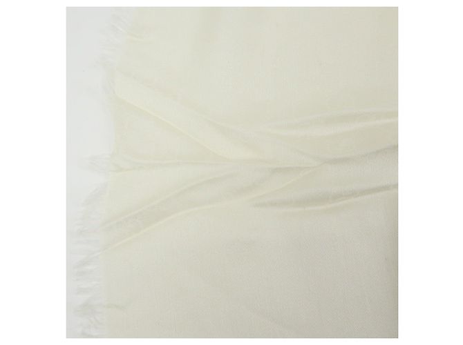 Sciarpa in seta e rayon GUCCI Interlocking G Sherry GG Motivo Tigre Avorio - vista 10