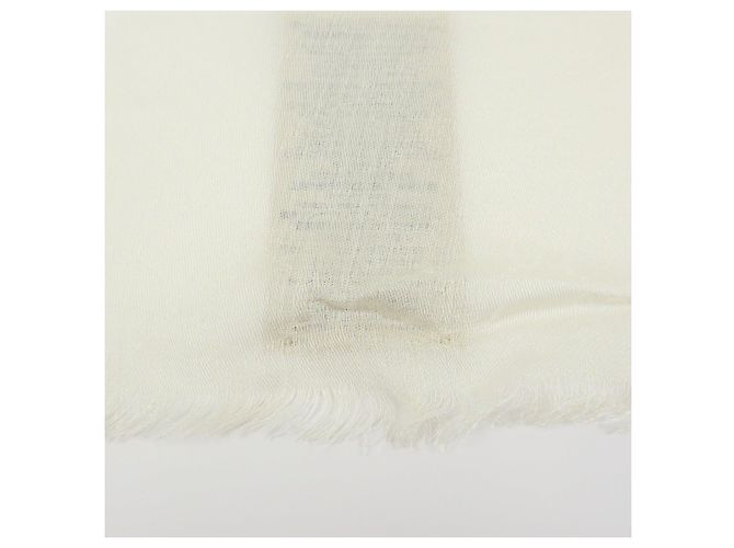 Sciarpa in seta e rayon GUCCI Interlocking G Sherry GG Motivo Tigre Avorio - vista 7