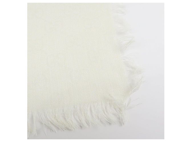 Sciarpa in seta e rayon GUCCI Interlocking G Sherry GG Motivo Tigre Avorio - vista 9