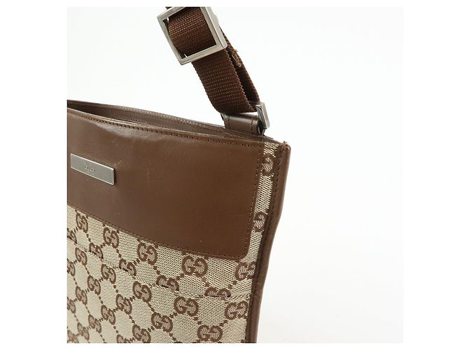 Borsa a tracolla e spalla GUCCI GG Canvas Leather Brown 27639 - vista 13