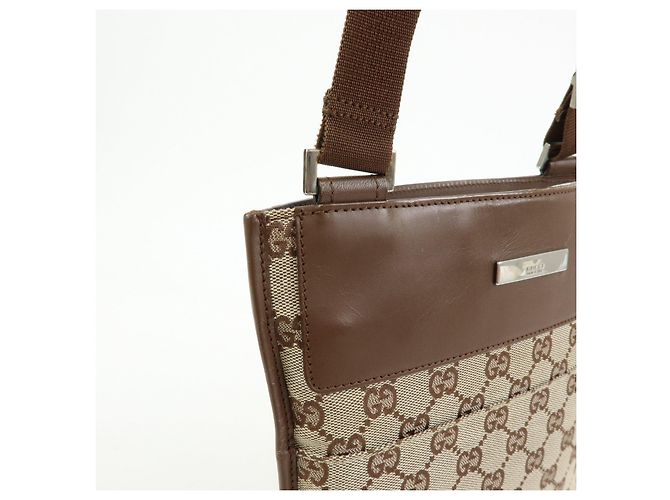 Borsa a tracolla e spalla GUCCI GG Canvas Leather Brown 27639 - vista 14