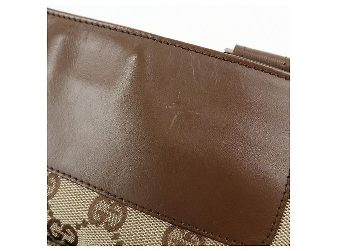 Borsa a tracolla e spalla GUCCI GG Canvas Leather Brown 27639 - vista 16