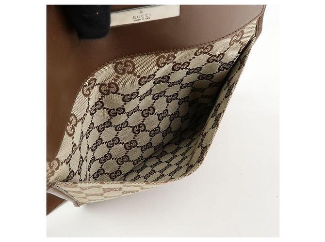 Borsa a tracolla e spalla GUCCI GG Canvas Leather Brown 27639 - vista 17