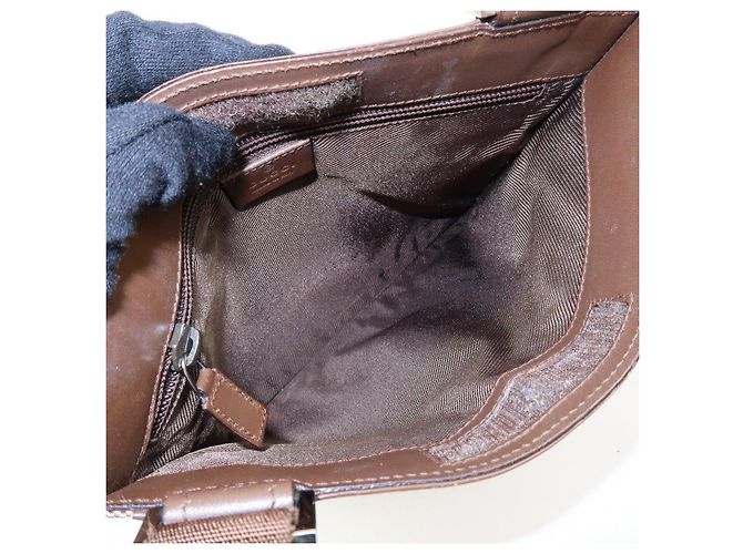 Borsa a tracolla e spalla GUCCI GG Canvas Leather Brown 27639 - vista 19