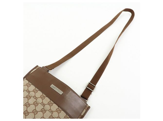 Borsa a tracolla e spalla GUCCI GG Canvas Leather Brown 27639 - vista 6