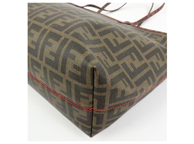 Borsa Tote e Borsa a Tracolla FENDI Zucca PVC Marrone Nero 8BH198 - vista 10