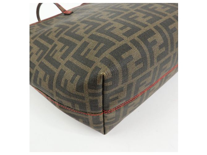 Borsa Tote e Borsa a Tracolla FENDI Zucca PVC Marrone Nero 8BH198 - vista 11