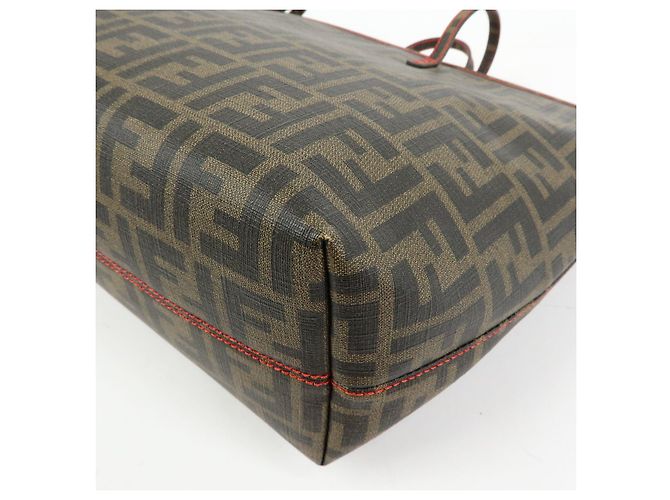 Borsa Tote e Borsa a Tracolla FENDI Zucca PVC Marrone Nero 8BH198 - vista 12